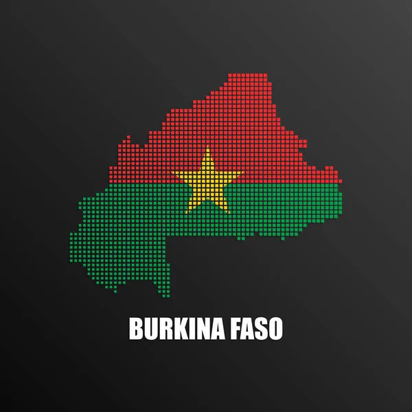 Vectorillustratie Van Abstracte Halftone Kaart Van Burkina Faso Gemaakt Van — Stockvector