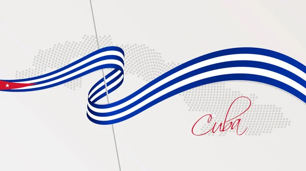 Vektör Çizim Küba Dalgalı Şerit Grafik Web Tasarım Için Küba — Stok Vektör