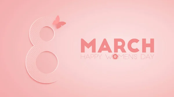 März Internationaler Frauentag Abstrakter Papiergeschnittener Hintergrund Für Ihr Poster Banner — Stockvektor