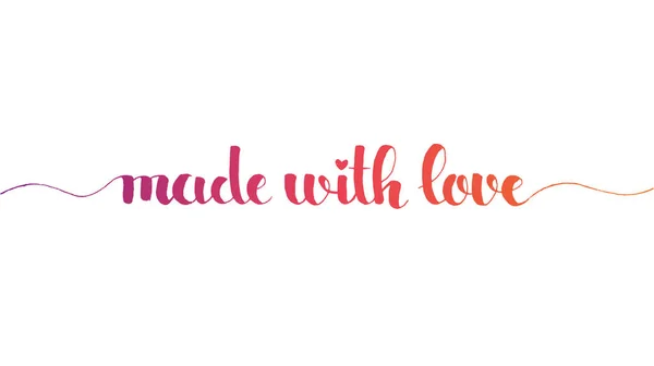 Met Liefde Gemaakt Hand Belettering Moderne Vector Hand Getrokken Kalligrafie — Stockvector