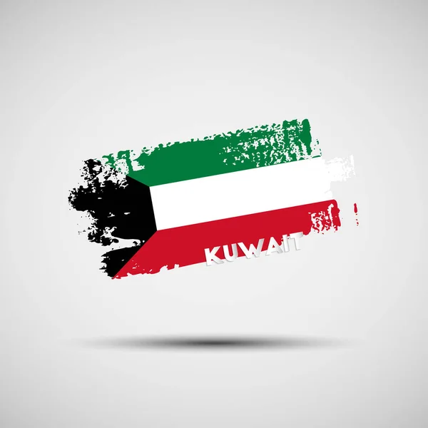 Bandeira Kuwait Ilustração Vetorial Pincelada Grunge Com Cores Bandeira Nacional — Vetor de Stock