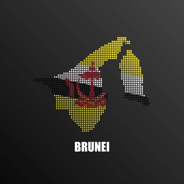 Ilustracji Wektorowych Map Półtonów Streszczenie Brunei Wykonane Kwadratowych Pikseli Brunejskie — Wektor stockowy