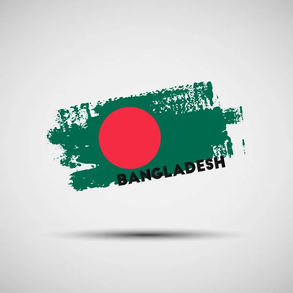 Grunge Pinselstrich mit Bangladeshi Nationalflaggenfarben — Stockvektor