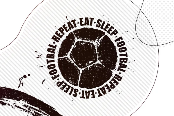 Eten Slapen Voetbal Herhalen Vector Illustratie Van Abstracte Voetbal Achtergrond — Stockvector