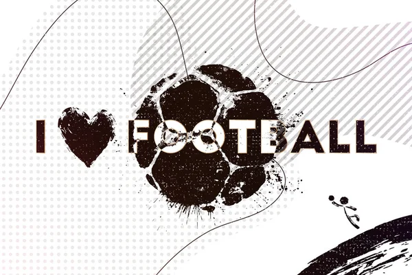Encanta Fútbol Ilustración Vectorial Fondo Fútbol Abstracto Con Estampado Pelota — Vector de stock