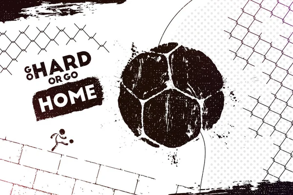 Hard Home Vector Illustration Abstract Street Football Background Grunge Soccer — Stock Vector