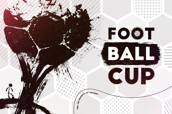 Futbol Kupası Tasarımınız Için Grunge Futbol Topu Baskılı Soyut Sokak — Stok Vektör