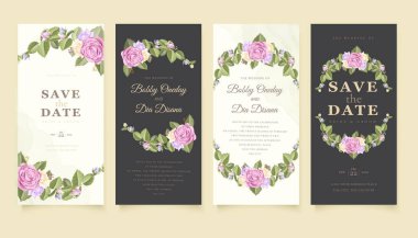 Zarif düğün davetiyesi vektör tasarım şablonu