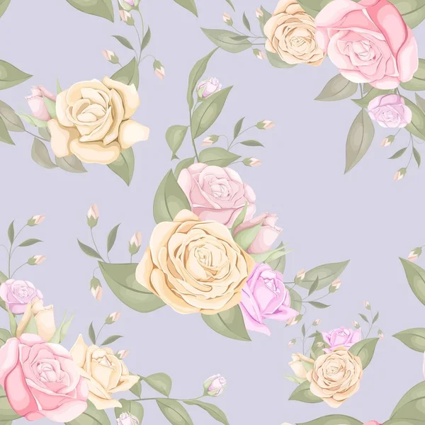 Beautiful Rose Seamless Pattern Vector Design Textile Garment Fashion — стоковый вектор