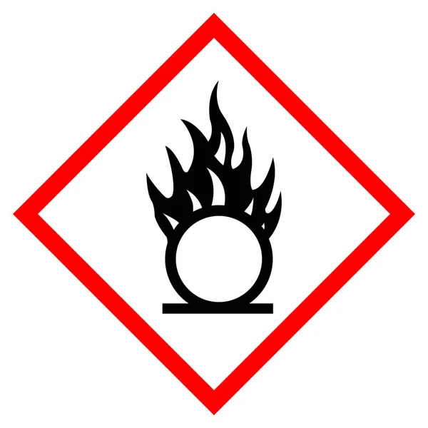 Oksidatörü Tehlike Sembolü İşareti, Vektör Çizimi, Beyaz Arka Planda İzole, Etiket . Eps10 — Stok Vektör