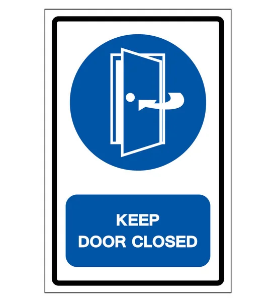 Håll dörren stängd symbol skylt, vektor illustration, isolera på vit bakgrund etikett. Eps10 — Stock vektor