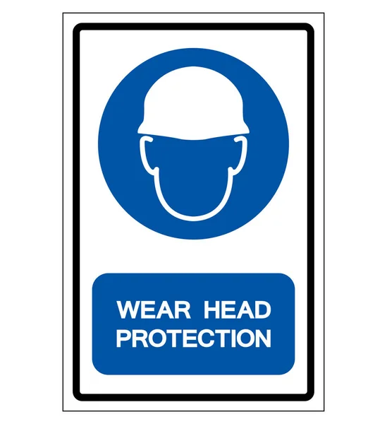 Wear Head Protection Symbol Sign,Vector Illustration, Isolated On White Background Label. EPS10 — Stock Vector