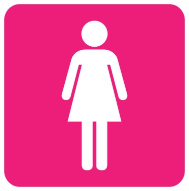 Tuvalet Kadın Sembol İşareti, Vektör Çizim, Beyaz Arka Plan Etiketi üzerinde izole. Eps10 