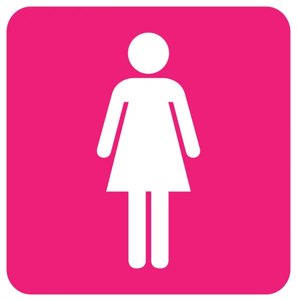 Tuvalet Kadın Sembol İşareti, Vektör Çizim, Beyaz Arka Plan Etiketi üzerinde izole. Eps10 — Stok Vektör