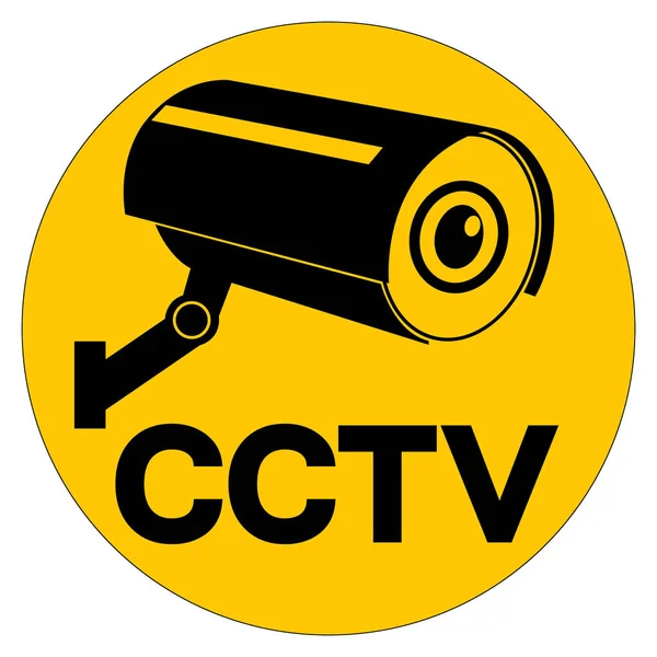 Signo de símbolo de CCTV, ilustración de vectores, aislamiento en la etiqueta de fondo blanco .EPS10 — Vector de stock