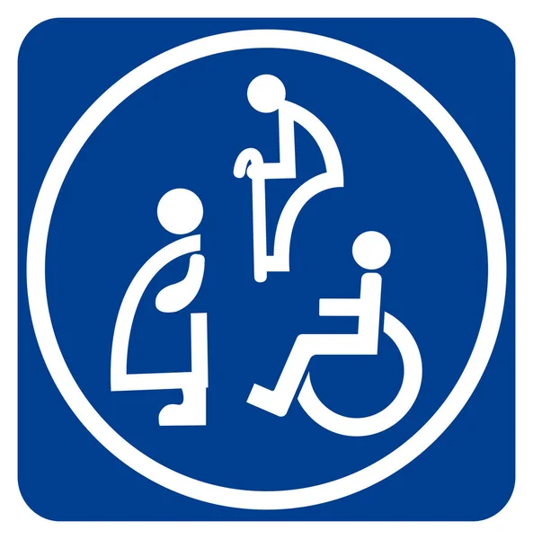 Toilettes pour personnes handicapées, femmes enceintes, personnes âgées Symbole Signe, Illustration vectorielle, Isoler sur étiquette de fond blanche. PSE10 — Image vectorielle