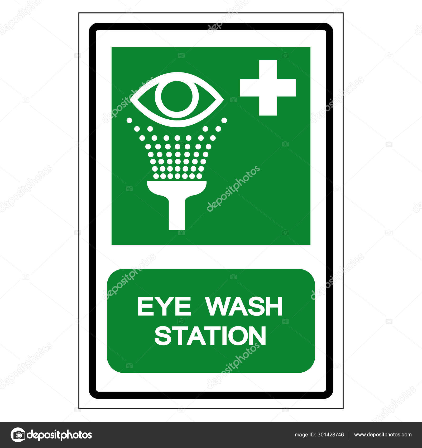 Eye Wash Station Symbol Sign, Vector Illustration, Isolate On White