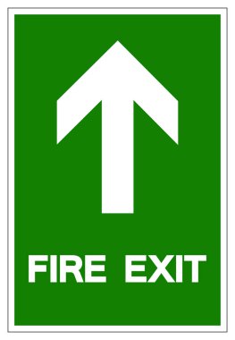 Yangın Çıkış Sembolü İşareti ,Vektör Çizimi, Beyaz Arka Plan Etiketinde Yalıtma . Eps10 