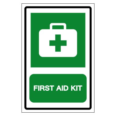 İlk Yardım Çantası Sembol İşareti, Vektör İllüzyonu, Beyaz Arkaplanda İzole EPS10.