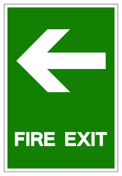 Sinal do símbolo da saída do fogo, ilustração do vetor, isolar na etiqueta de fundo branca .EPS10 —  Vetores de Stock