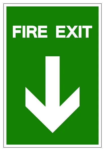 Sinal do símbolo da saída do fogo, ilustração do vetor, isolar na etiqueta de fundo branca .EPS10 —  Vetores de Stock