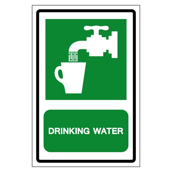 Signo de símbolo de agua potable, ilustración de vectores, aislamiento en la etiqueta de fondo blanco .EPS10 — Vector de stock