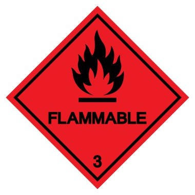 Yanıcı Sembol İşareti ,Vektör Çizimi, Beyaz Arka Plan EtiketiNi Yalıtma . Eps10