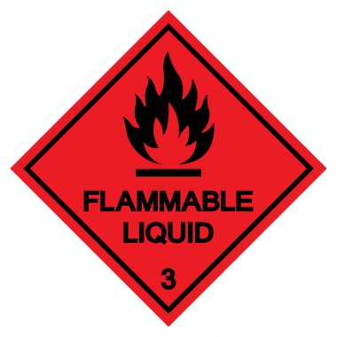 Yanıcı Sıvı Sembol İşareti, Vektör İllüstrasyonu, Beyaz Arkaplan Etiketinde İzole EPS10  