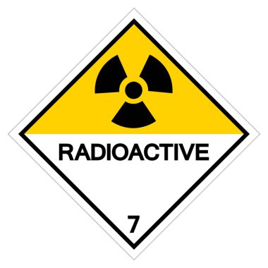 Uyarı Radyoaktif Sembol İşareti, Vektör İllüzyonu, Beyaz Arkaplanda İzolasyon, Etiket .EPS10    