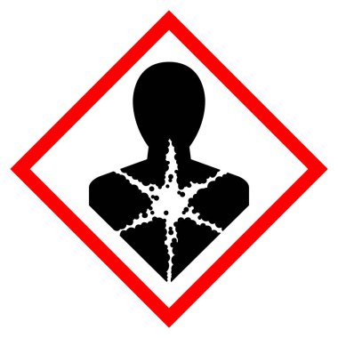 Uzun Vadeli Sağlık Tehlike, Ghs Hazard Pictogram, Vektör İllüstrasyon, Beyaz Arka Plan Etiket Ilıcalı . Eps10