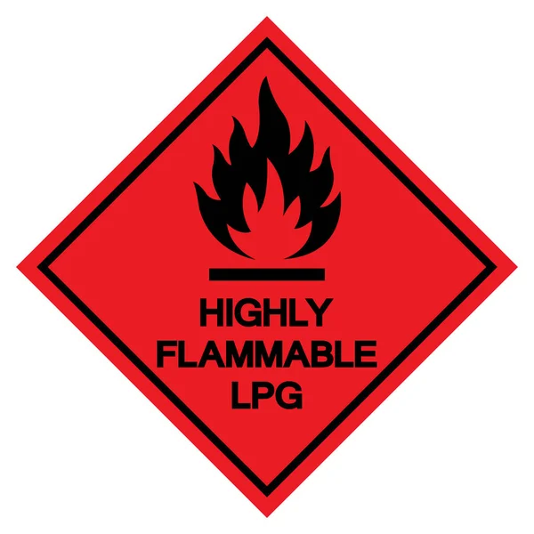 Wysoce łatwopalny symbol LPG, ilustracja wektora, izolacja na białym tle etykiety .EPS10 — Wektor stockowy