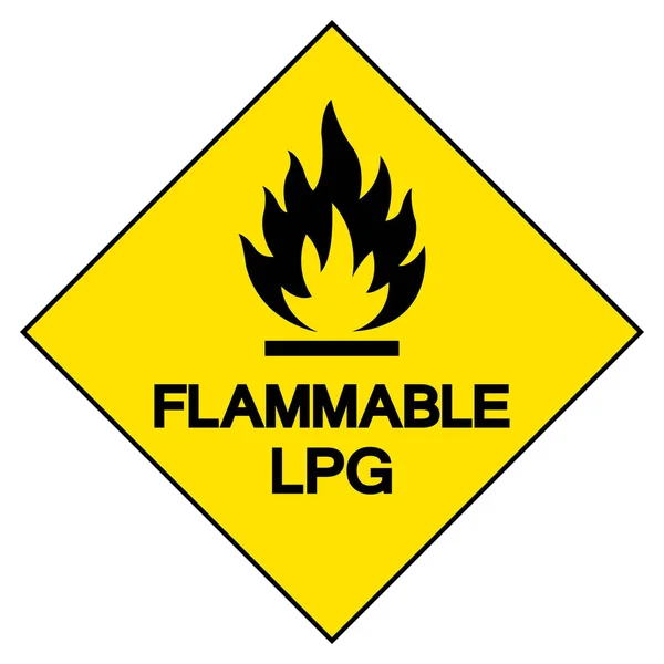 Yanıcı LPG Sembol İşareti, Vektör İllüstrasyonu, Beyaz Arkaplan Etiketinde İzole EPS10. — Stok Vektör