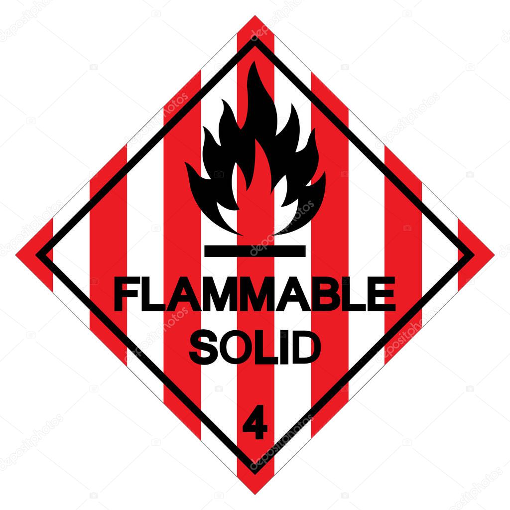 Flammable Solid Symbol Sign ,Vector Illustration, Isolate On White Background Label .EPS10