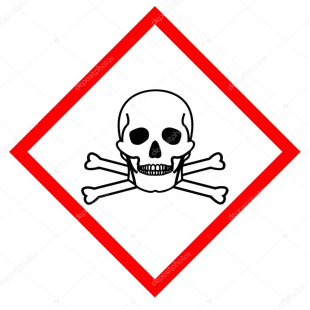 Skull and Crossbones Label Symbol Sign ,Vector Illustration, Isolate On White Background Label .EPS10 