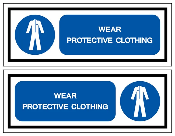 Use el signo de símbolo de ropa protectora, ilustración vectorial, aislado en la etiqueta de fondo blanco. EPS10 — Vector de stock