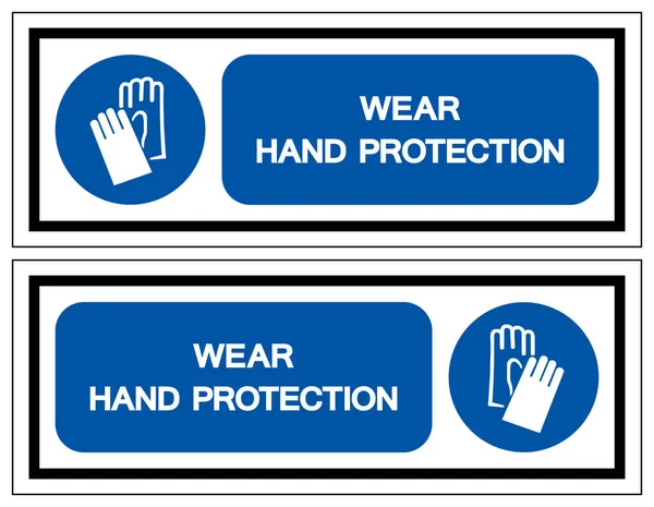Use o sinal do símbolo da proteção da mão, ilustração do vetor, isolado na etiqueta branca do fundo. EPS10 — Vetor de Stock