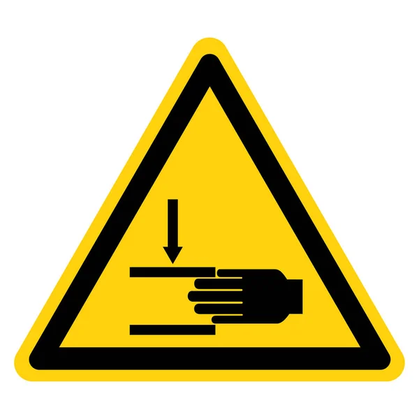 Forza di schiacciamento della mano dall'alto simbolo segno, illustrazione vettoriale, isolare su etichetta di sfondo bianco .EPS10 — Vettoriale Stock