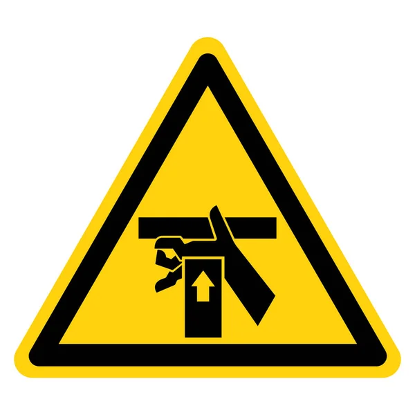 Force d'écrasement à la main d'en dessous du signe de symbole, illustration vectorielle, isolement sur l'étiquette blanche de fond .EPS10 — Image vectorielle