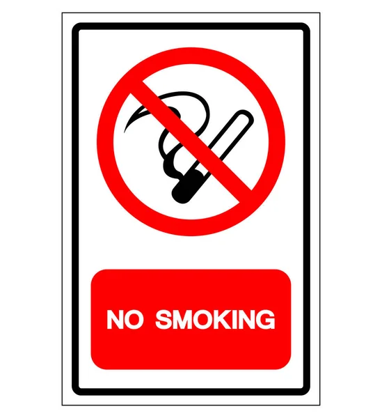 Ingen røykesymboltegn, vektorbelysning, isolat på hvit bakgrunnsetikett. EPS10 – stockvektor