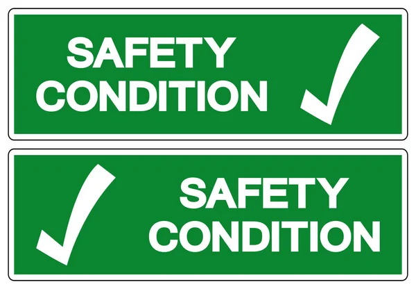 Símbolo de condição de segurança, ilustração vetorial, isolar na etiqueta de fundo branco. EPS10 — Vetor de Stock