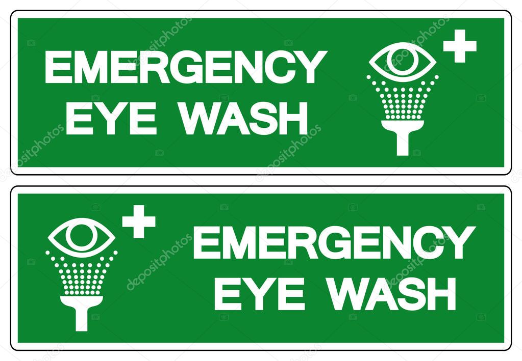 Emergency Eye Wash Symbol Sign, Vector Illustration, Isolate On White Background Label. EPS10 