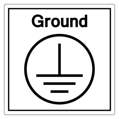 Protective Earth (Ground) Symbol Sign, Vector Illustration, Isolate On White Background Label. EPS10  clipart