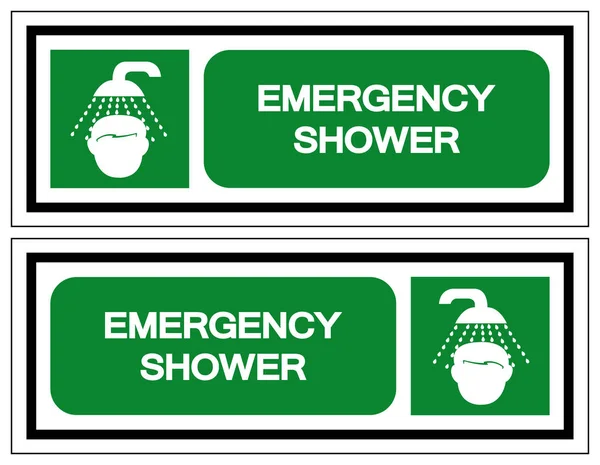 紧急淋浴器符号符号，矢量图解，白色背景标签隔离。EPS10 — 图库矢量图片