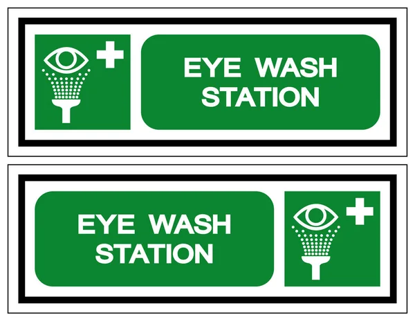 Eye Wash Station Symbol Sign, Illustrazione vettoriale, Isolare su etichetta di sfondo bianco. EPS10 — Vettoriale Stock