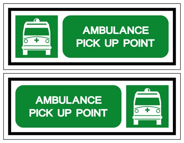 Ambulance Pick-Up-Point-Symbol-Zeichen, Vektorillustration, Isoliert auf weißem Hintergrund, Etikett, Symbol. EPS10 — Stockvektor
