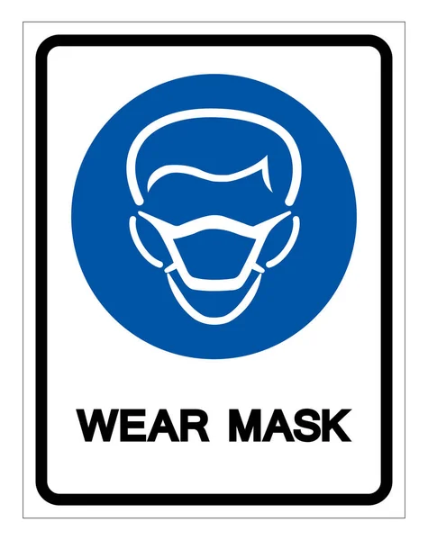 Use el signo de símbolo de máscara, ilustración vectorial, aislado en la etiqueta de fondo blanco. EPS10 — Vector de stock