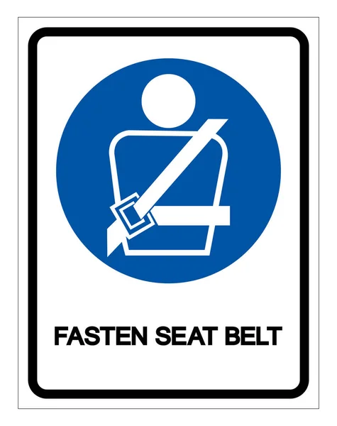 Zapiąć symbol pasa bezpieczeństwa znak, ilustracja wektorowa, izolowane na białym tle etykiety. Eps10 — Wektor stockowy