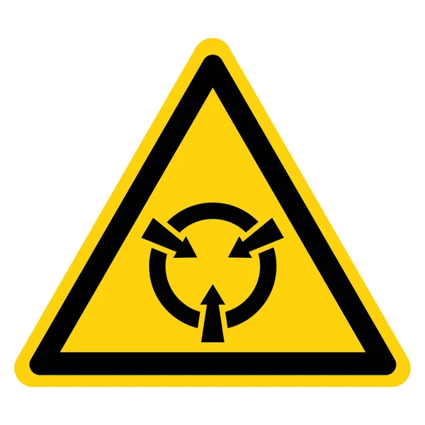 Symbolzeichen für elektrostatisch empfindliche Geräte (ESD), Vektorillustration, Isolation auf weißem Hintergrundetikett .EPS10 — Stockvektor