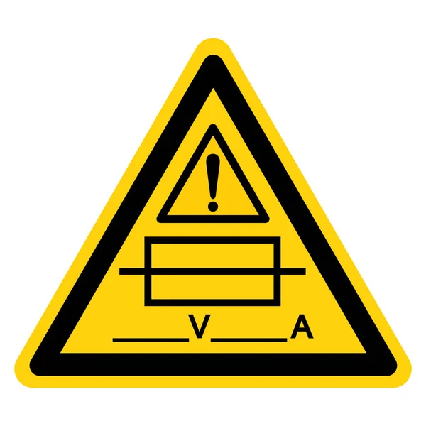 Signo de símbolo de fusible (escrito), ilustración vectorial, aislamiento en la etiqueta de fondo blanco .EPS10 — Archivo Imágenes Vectoriales