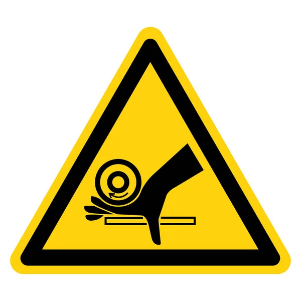Hand verbrijzelen Roller Pinch Point Symbool Sign, Vector Illustratie, Isoleer op witte achtergrond Label .EPS10 — Stockvector